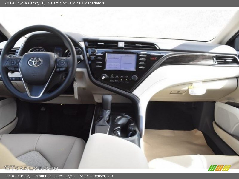 Galactic Aqua Mica / Macadamia 2019 Toyota Camry LE