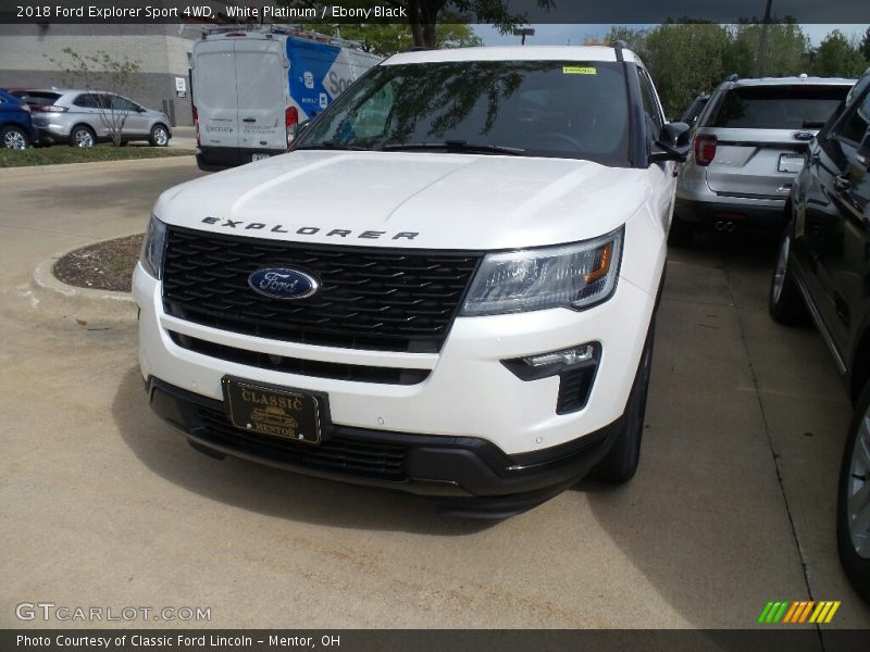 White Platinum / Ebony Black 2018 Ford Explorer Sport 4WD