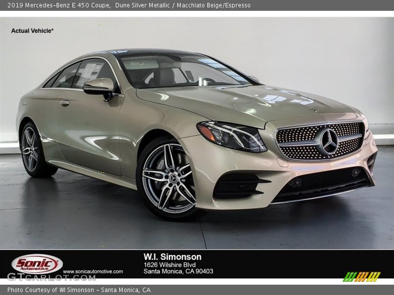 Dune Silver Metallic / Macchiato Beige/Espresso 2019 Mercedes-Benz E 450 Coupe