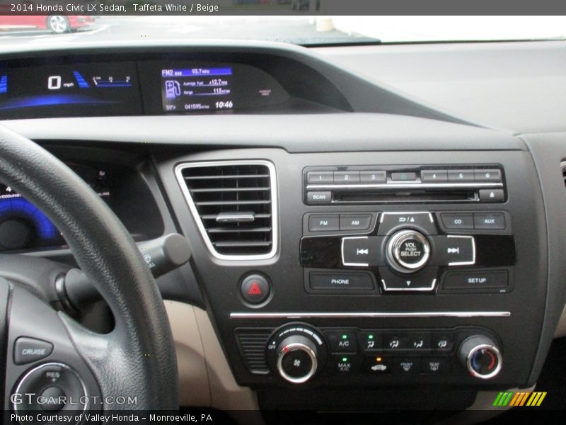 Taffeta White / Beige 2014 Honda Civic LX Sedan