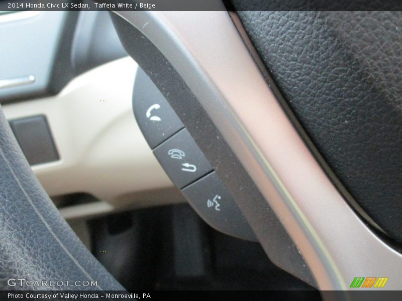 Taffeta White / Beige 2014 Honda Civic LX Sedan