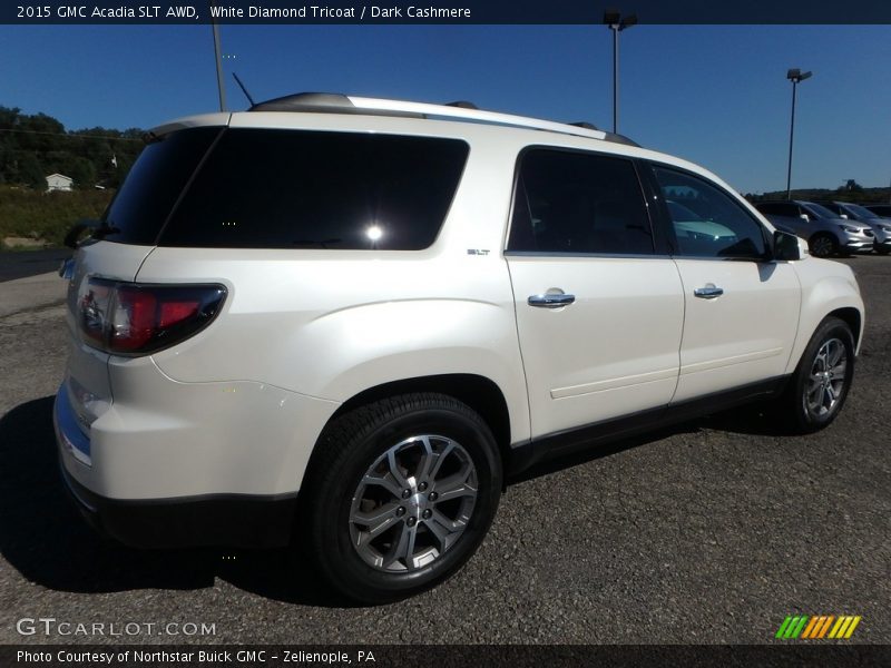 White Diamond Tricoat / Dark Cashmere 2015 GMC Acadia SLT AWD