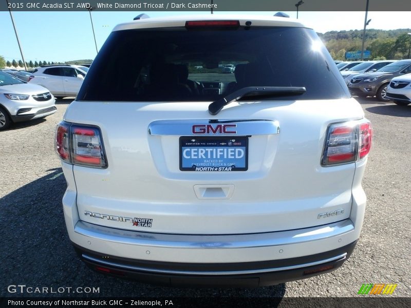 White Diamond Tricoat / Dark Cashmere 2015 GMC Acadia SLT AWD