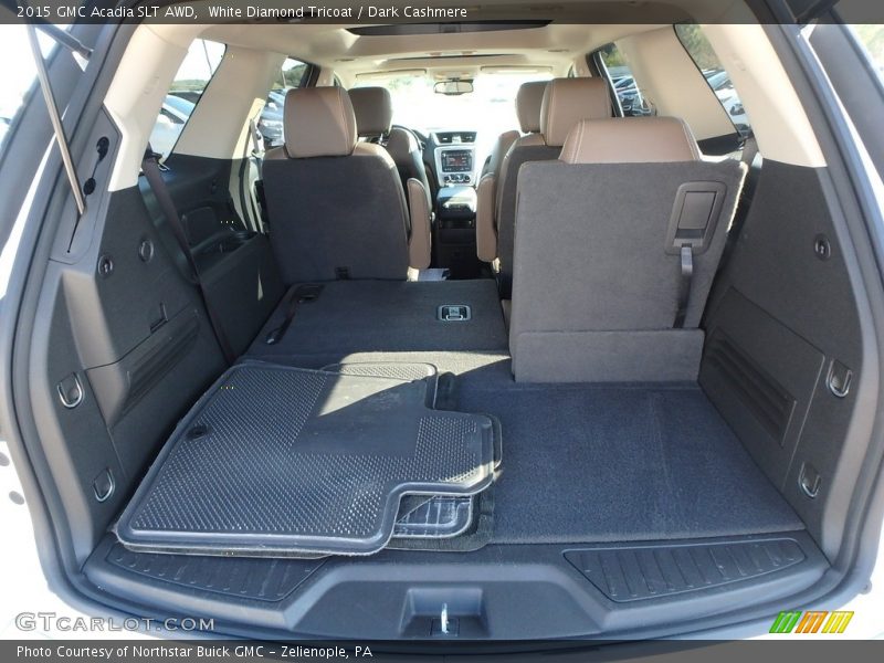 White Diamond Tricoat / Dark Cashmere 2015 GMC Acadia SLT AWD