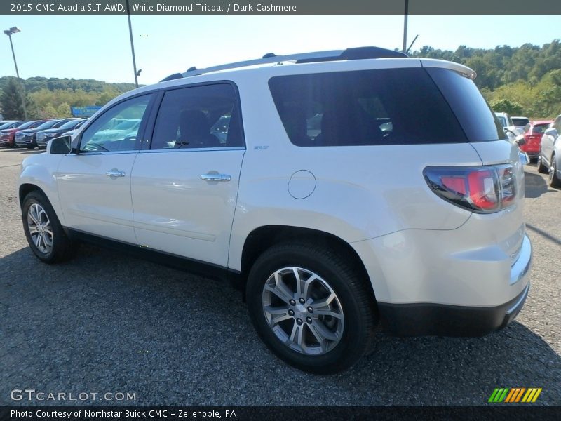 White Diamond Tricoat / Dark Cashmere 2015 GMC Acadia SLT AWD