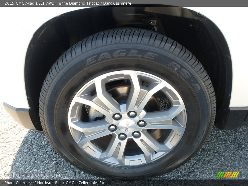 White Diamond Tricoat / Dark Cashmere 2015 GMC Acadia SLT AWD