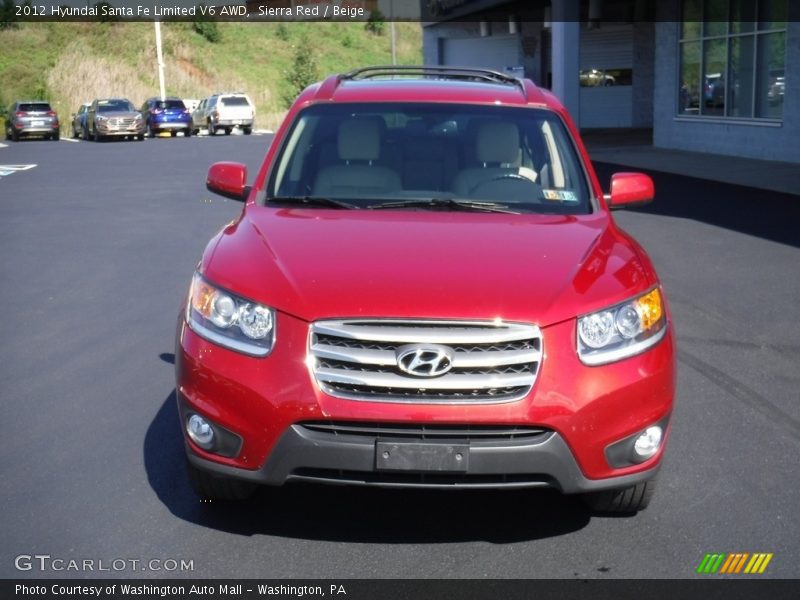 Sierra Red / Beige 2012 Hyundai Santa Fe Limited V6 AWD