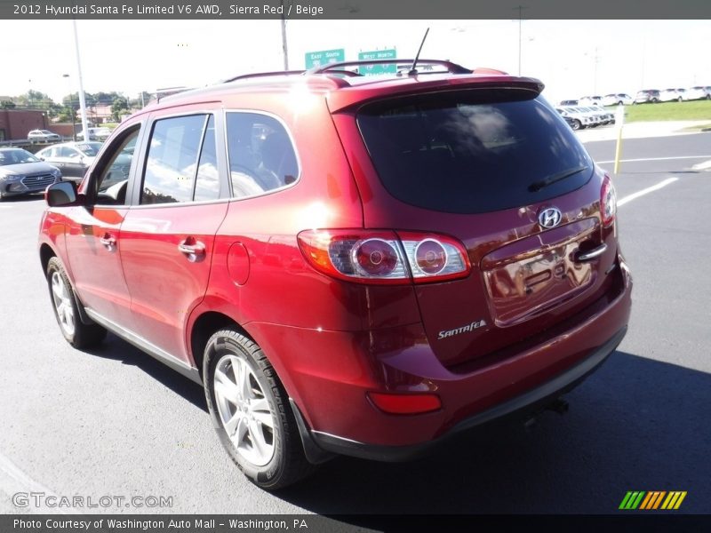 Sierra Red / Beige 2012 Hyundai Santa Fe Limited V6 AWD