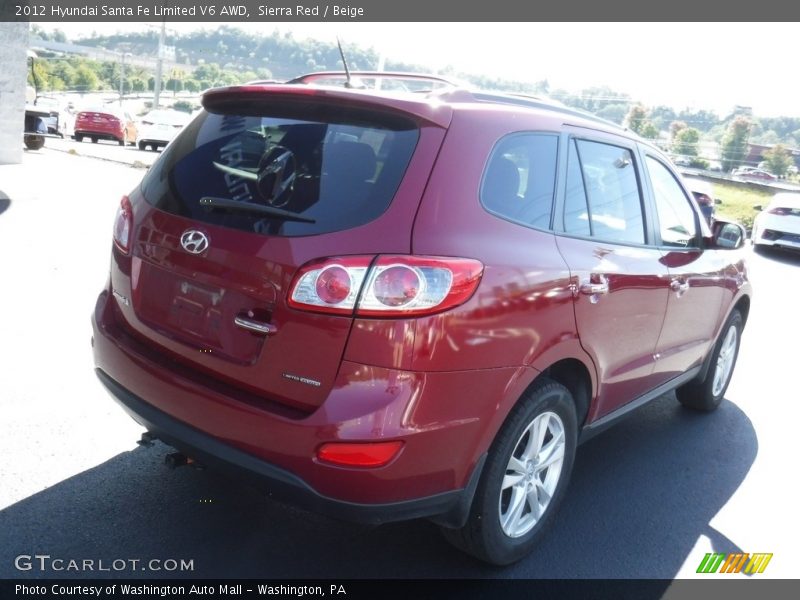 Sierra Red / Beige 2012 Hyundai Santa Fe Limited V6 AWD