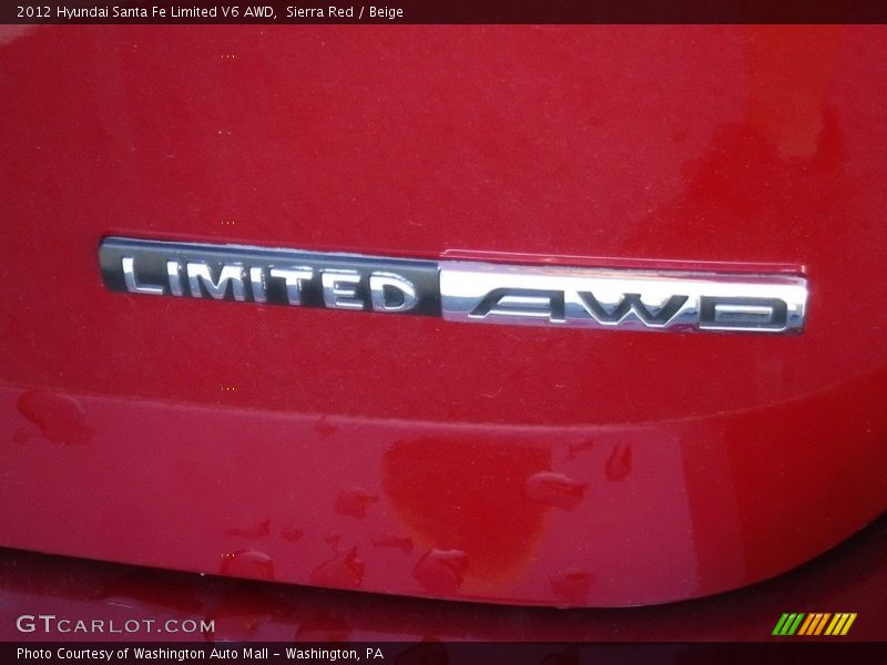 Sierra Red / Beige 2012 Hyundai Santa Fe Limited V6 AWD