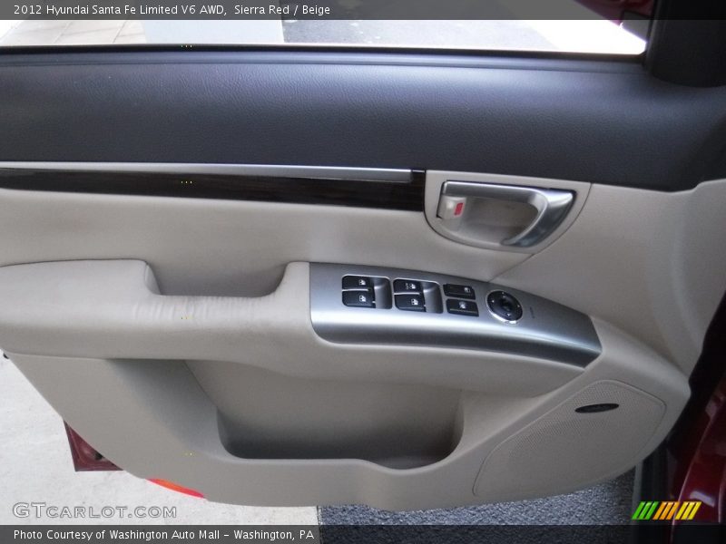 Sierra Red / Beige 2012 Hyundai Santa Fe Limited V6 AWD