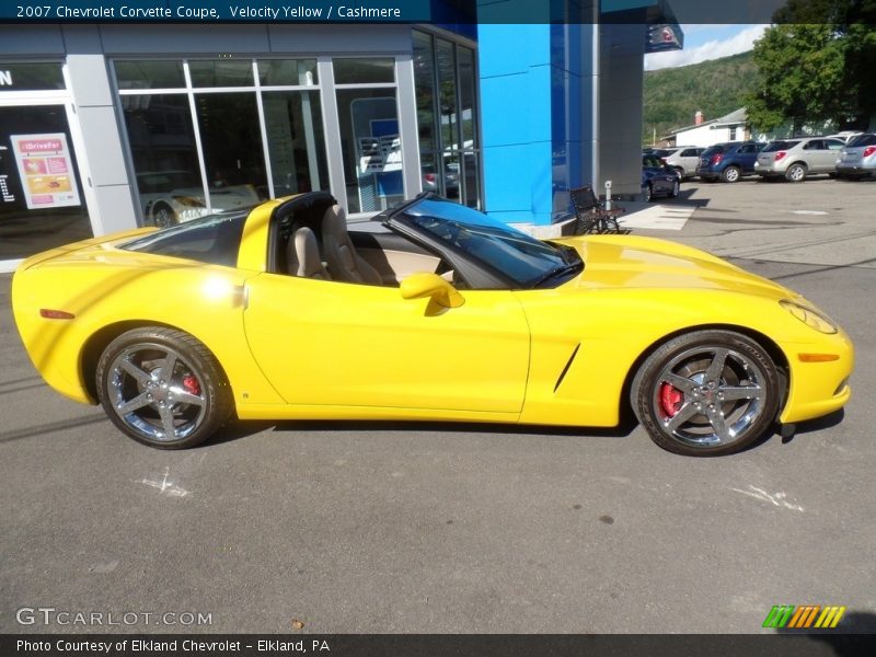 Velocity Yellow / Cashmere 2007 Chevrolet Corvette Coupe