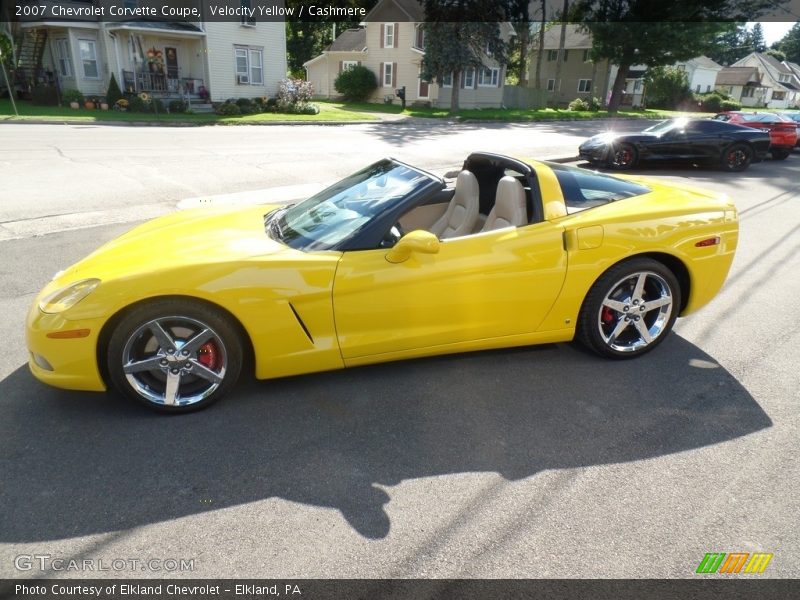 Velocity Yellow / Cashmere 2007 Chevrolet Corvette Coupe