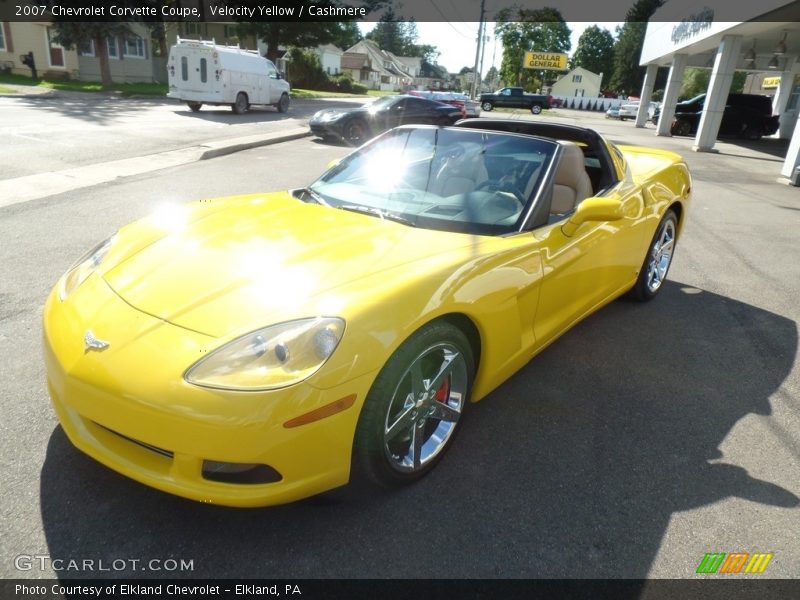 Velocity Yellow / Cashmere 2007 Chevrolet Corvette Coupe