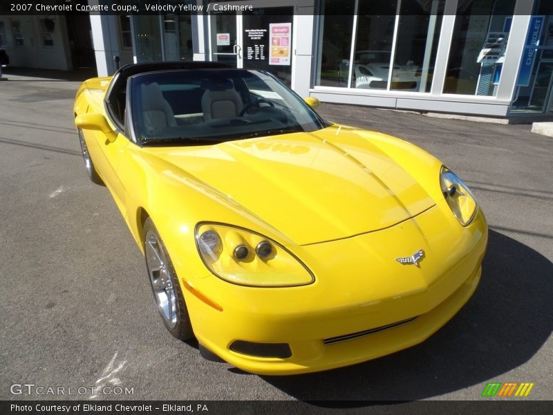 Velocity Yellow / Cashmere 2007 Chevrolet Corvette Coupe