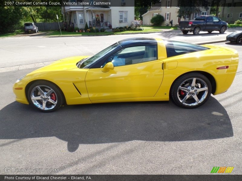 Velocity Yellow / Cashmere 2007 Chevrolet Corvette Coupe