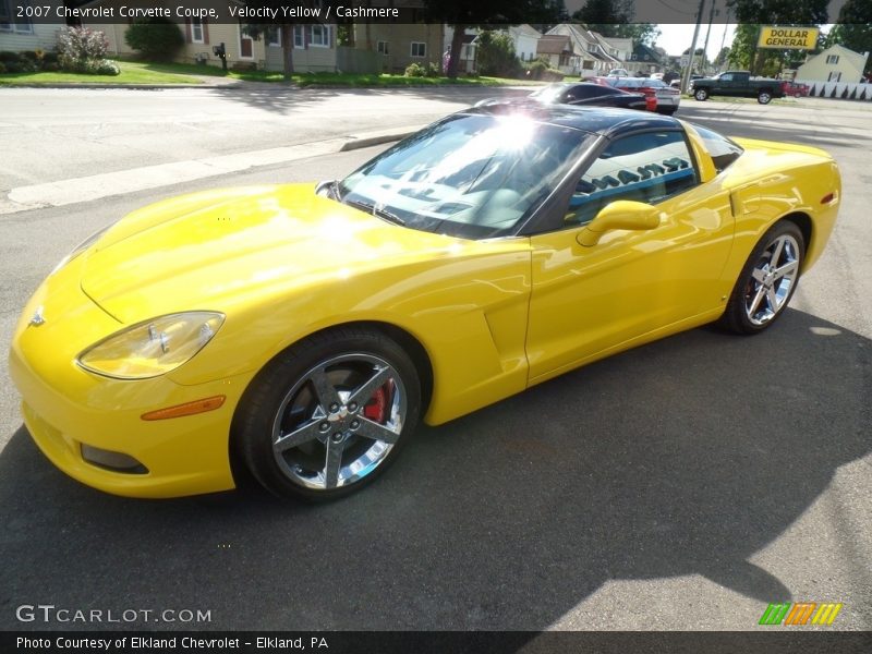 Velocity Yellow / Cashmere 2007 Chevrolet Corvette Coupe