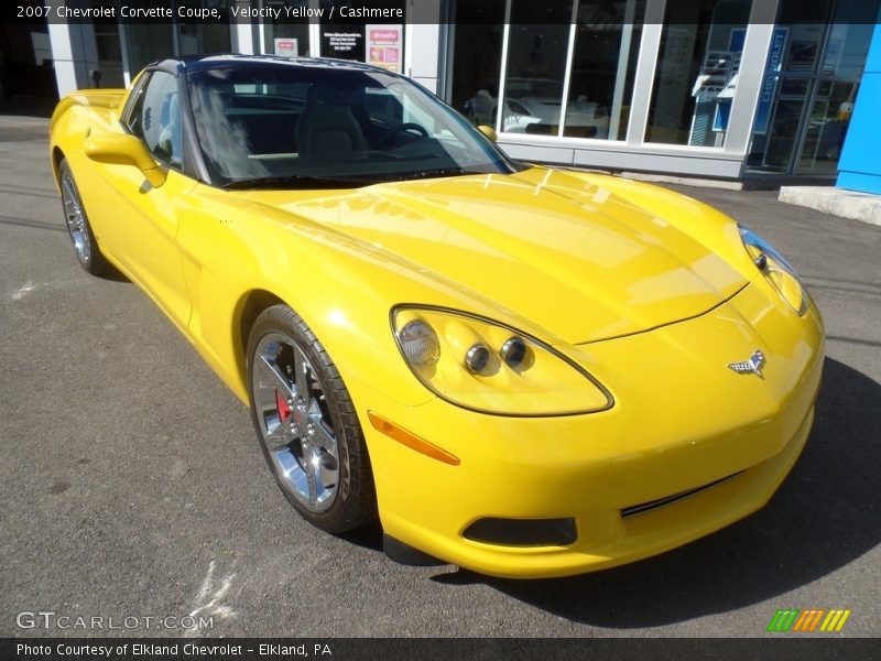 Velocity Yellow / Cashmere 2007 Chevrolet Corvette Coupe
