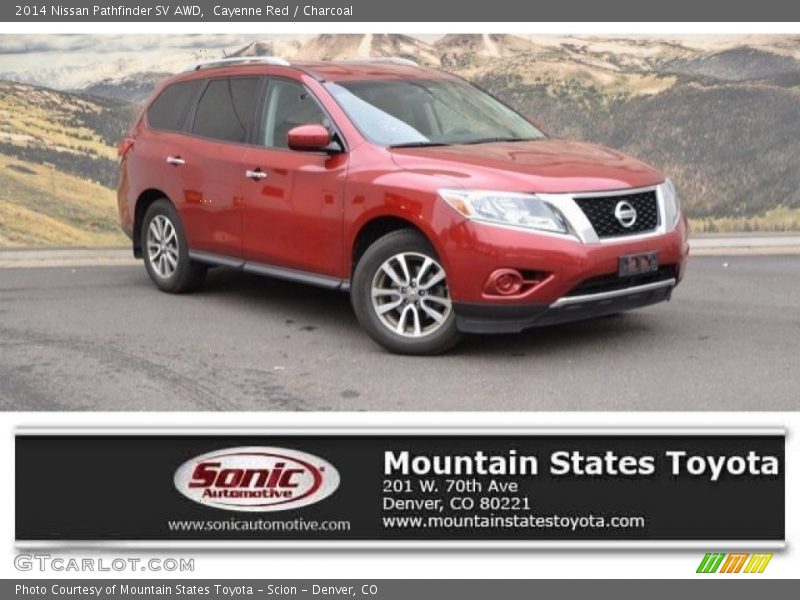 Cayenne Red / Charcoal 2014 Nissan Pathfinder SV AWD