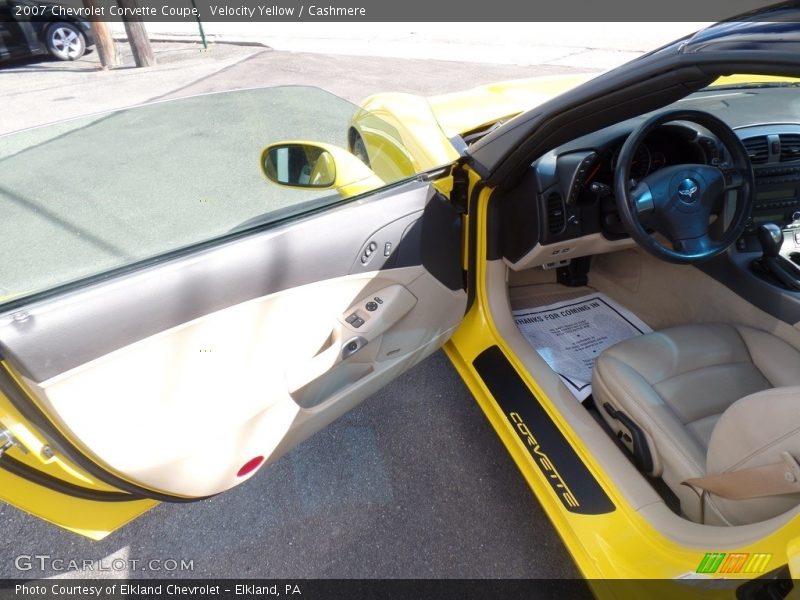 Velocity Yellow / Cashmere 2007 Chevrolet Corvette Coupe