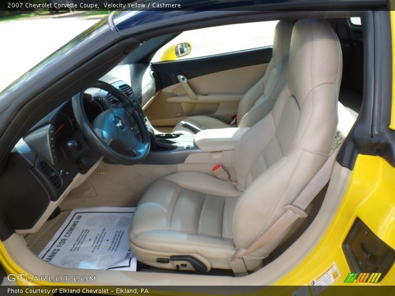 Velocity Yellow / Cashmere 2007 Chevrolet Corvette Coupe