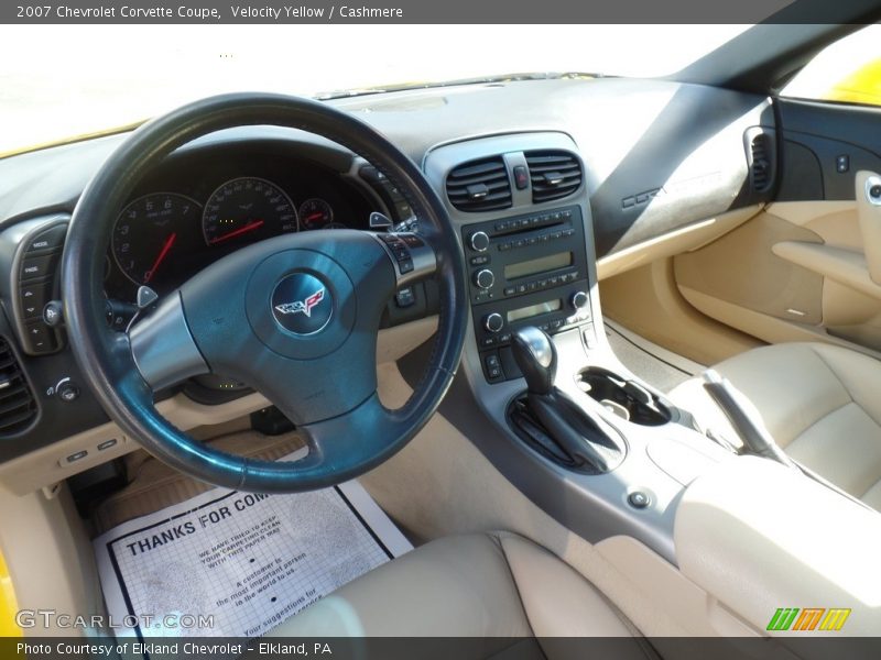 Velocity Yellow / Cashmere 2007 Chevrolet Corvette Coupe