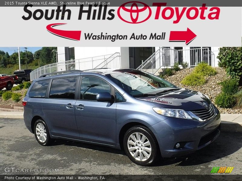 Shoreline Blue Pearl / Bisque 2015 Toyota Sienna XLE AWD