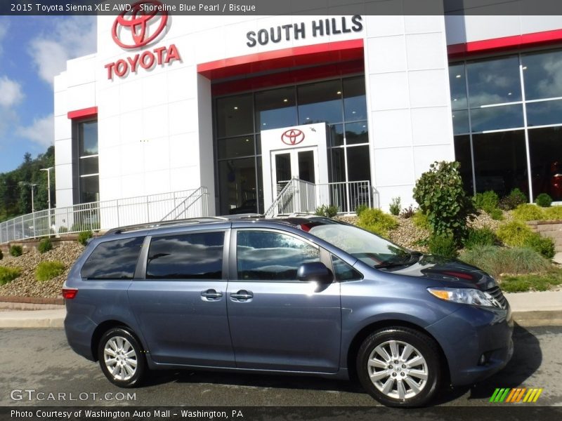 Shoreline Blue Pearl / Bisque 2015 Toyota Sienna XLE AWD