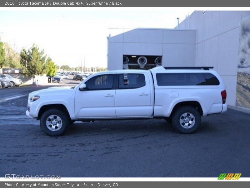 Super White / Black 2016 Toyota Tacoma SR5 Double Cab 4x4