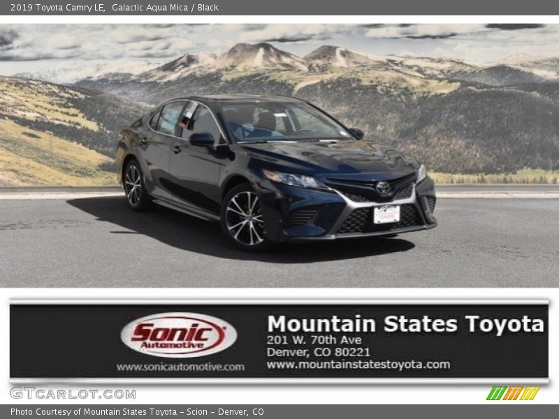 Galactic Aqua Mica / Black 2019 Toyota Camry LE