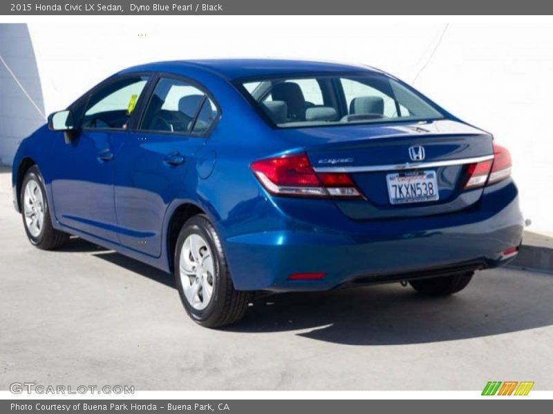 Dyno Blue Pearl / Black 2015 Honda Civic LX Sedan
