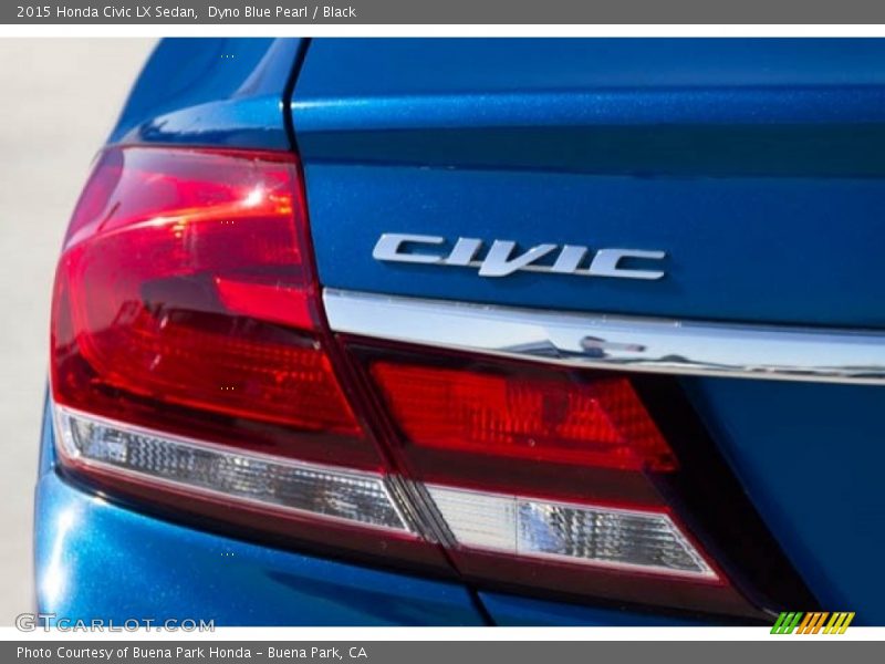 Dyno Blue Pearl / Black 2015 Honda Civic LX Sedan