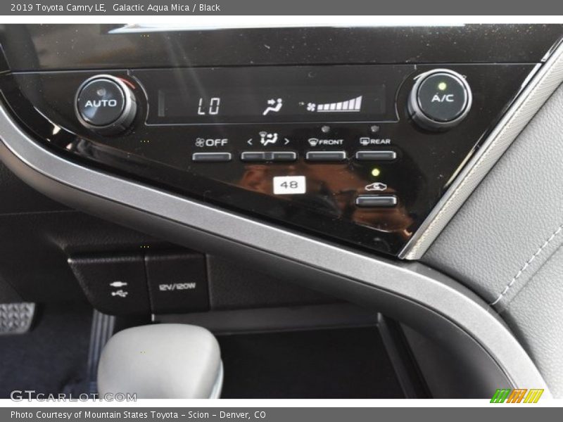 Galactic Aqua Mica / Black 2019 Toyota Camry LE