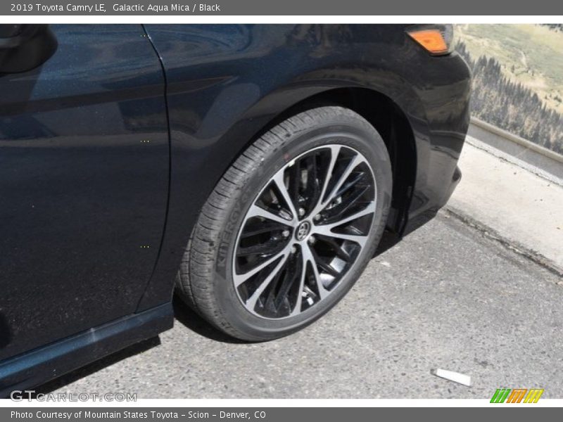 Galactic Aqua Mica / Black 2019 Toyota Camry LE