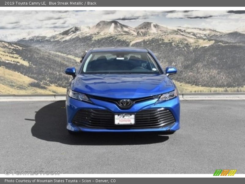 Blue Streak Metallic / Black 2019 Toyota Camry LE