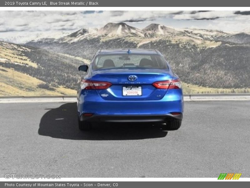 Blue Streak Metallic / Black 2019 Toyota Camry LE