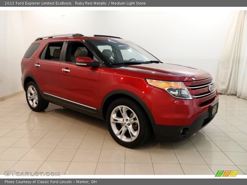 Ruby Red Metallic / Medium Light Stone 2013 Ford Explorer Limited EcoBoost