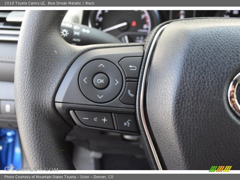 Blue Streak Metallic / Black 2019 Toyota Camry LE