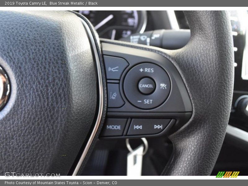 Blue Streak Metallic / Black 2019 Toyota Camry LE