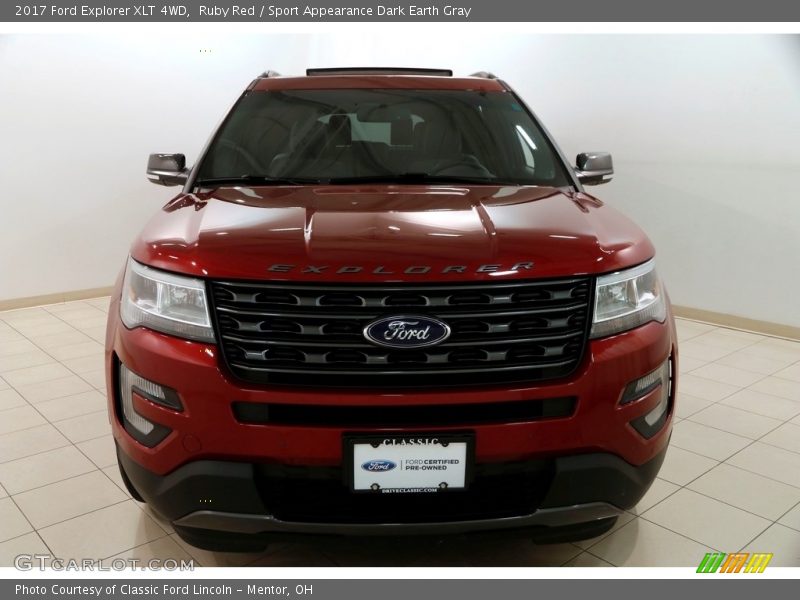 Ruby Red / Sport Appearance Dark Earth Gray 2017 Ford Explorer XLT 4WD