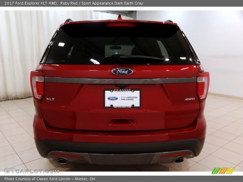 Ruby Red / Sport Appearance Dark Earth Gray 2017 Ford Explorer XLT 4WD