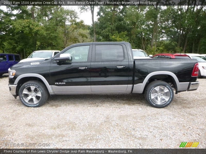 Black Forest Green Pearl / Mountain Brown/Light Frost Beige 2019 Ram 1500 Laramie Crew Cab 4x4