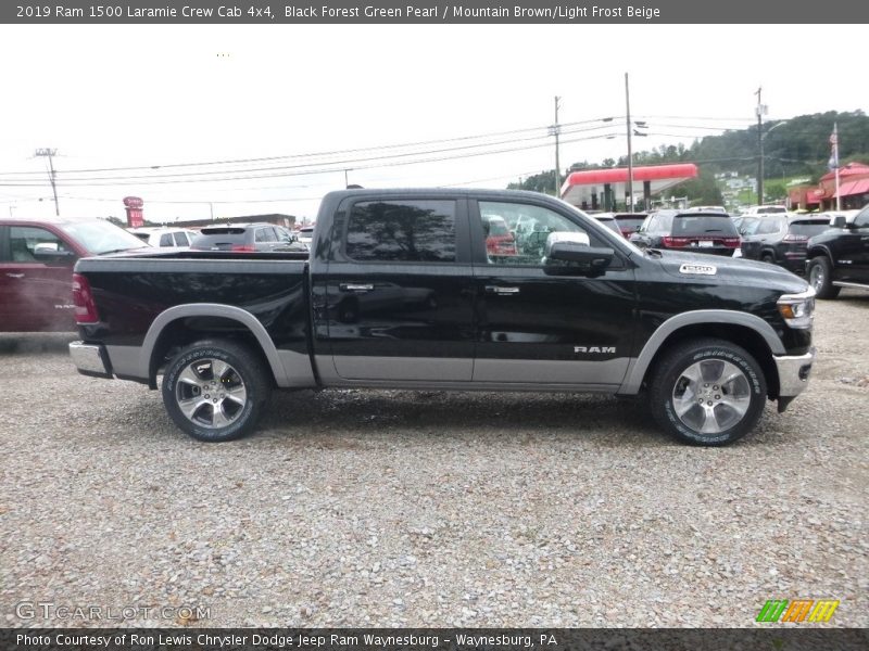 Black Forest Green Pearl / Mountain Brown/Light Frost Beige 2019 Ram 1500 Laramie Crew Cab 4x4