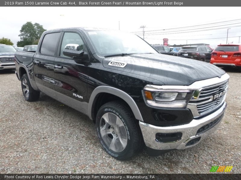 Black Forest Green Pearl / Mountain Brown/Light Frost Beige 2019 Ram 1500 Laramie Crew Cab 4x4