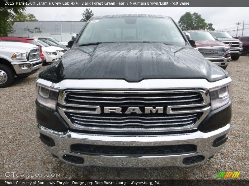 Black Forest Green Pearl / Mountain Brown/Light Frost Beige 2019 Ram 1500 Laramie Crew Cab 4x4