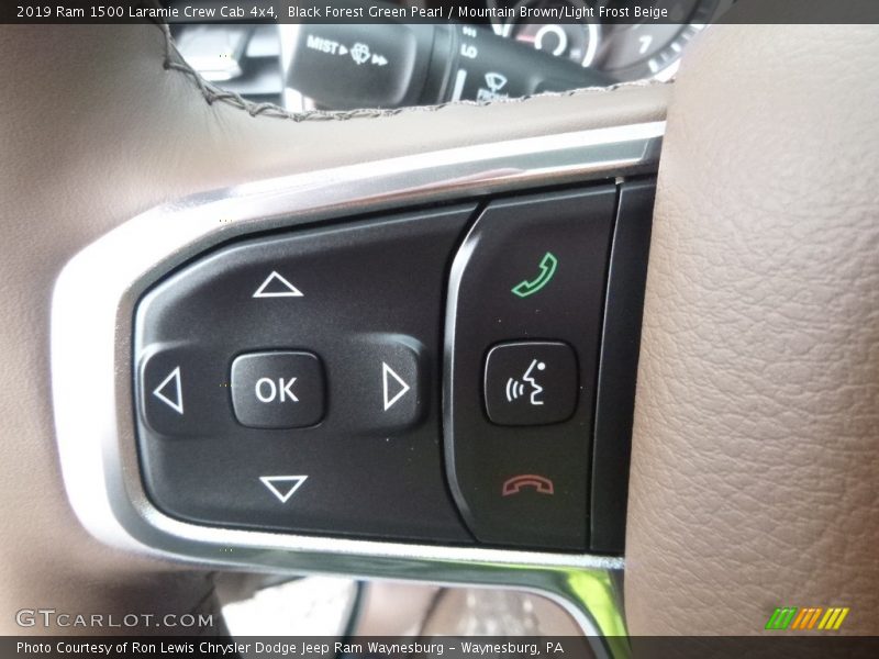 Black Forest Green Pearl / Mountain Brown/Light Frost Beige 2019 Ram 1500 Laramie Crew Cab 4x4