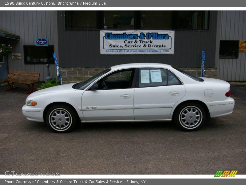 Bright White / Medium Blue 1998 Buick Century Custom