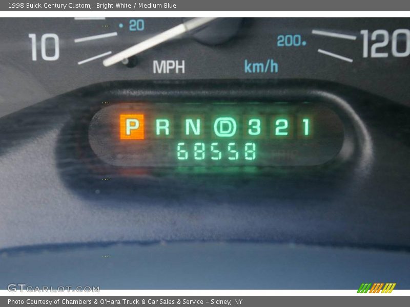 Bright White / Medium Blue 1998 Buick Century Custom