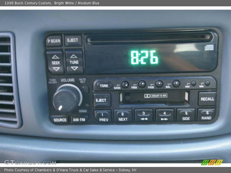 Bright White / Medium Blue 1998 Buick Century Custom