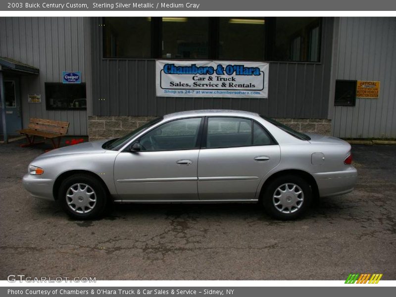 Sterling Silver Metallic / Medium Gray 2003 Buick Century Custom
